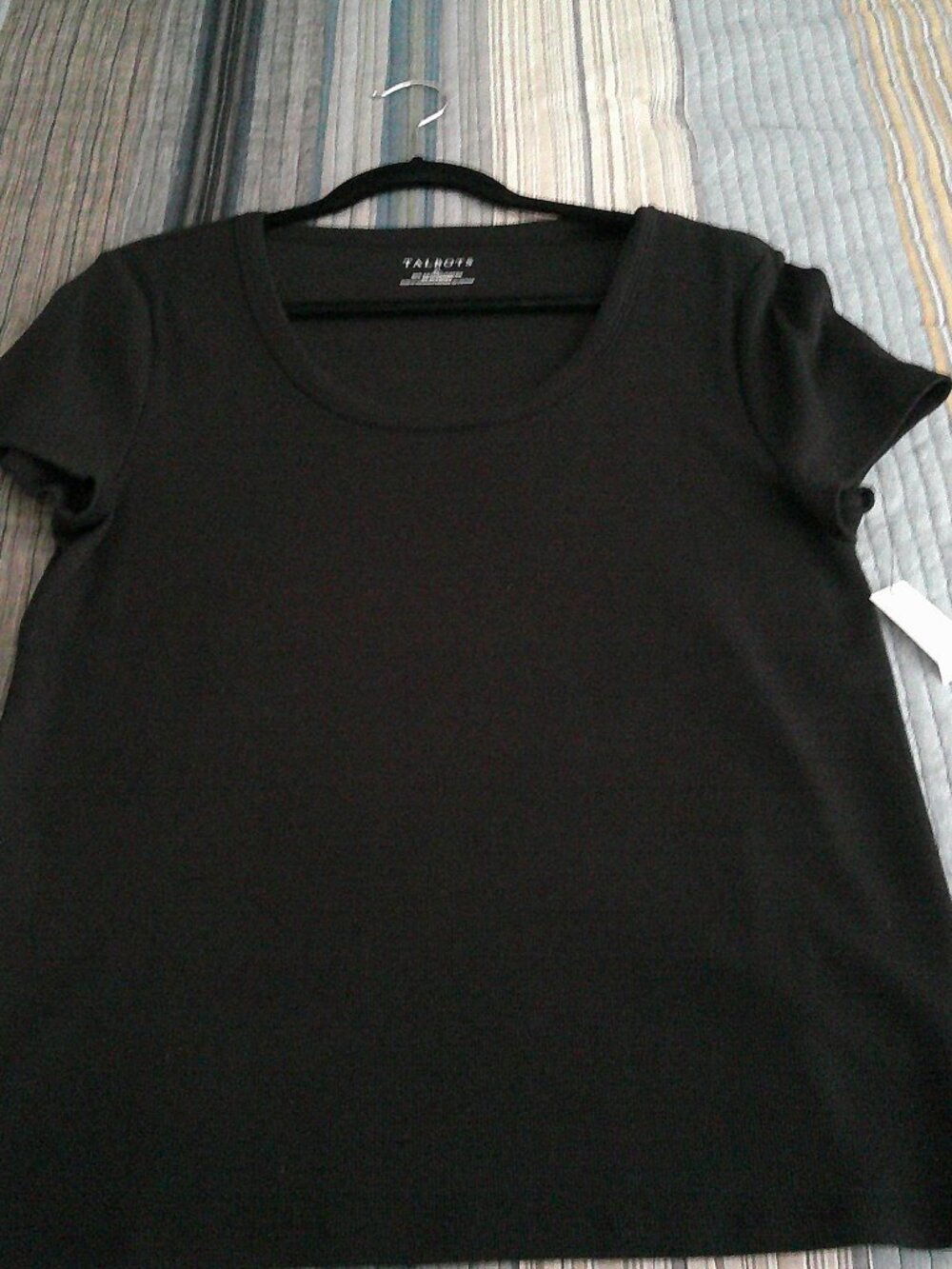Talbots Black Stretch Knit designer top NEW Size XL